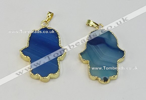 NGP6258 22*40mm - 25*45mm hamsahand agate gemstone pendants