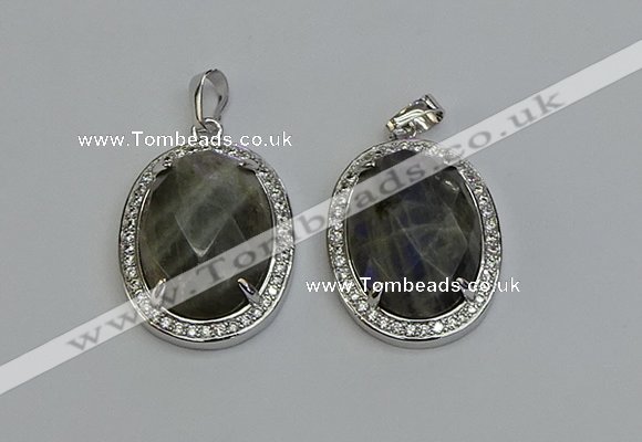 NGP6365 25*30mm oval labradorite pendants wholesale