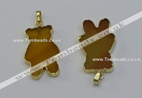 NGP6660 22*38mm Animal or V-shaped agate gemstone pendants