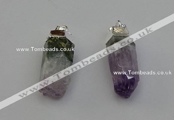 NGP6680 12*25mm - 12*30mm sticks druzy amethyst pendants