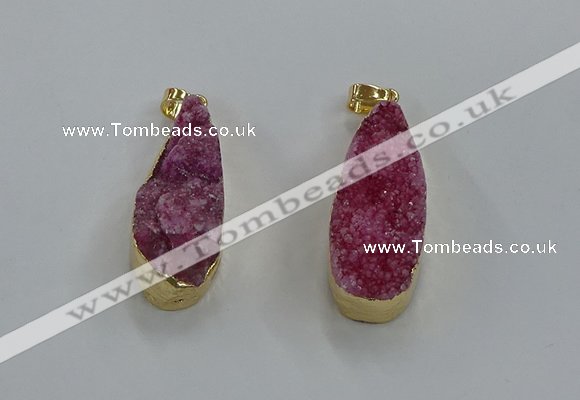 NGP8504 15*33mm - 17*40mm flat teardrop druzy agate pendants