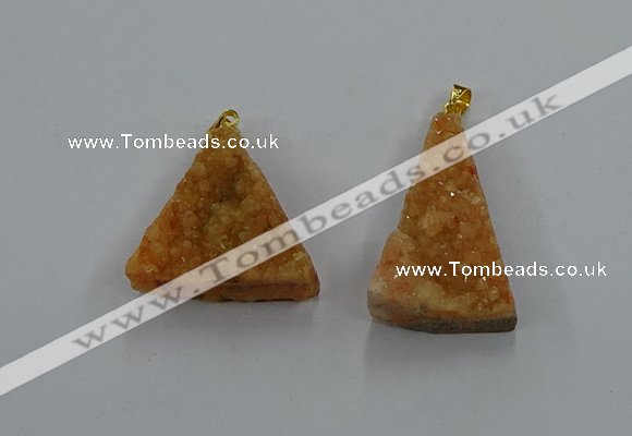 NGP8575 18*25mm - 25*40mm triangle druzy agate pendants wholesale