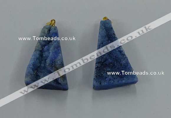 NGP8581 18*25mm - 25*40mm triangle druzy agate pendants wholesale