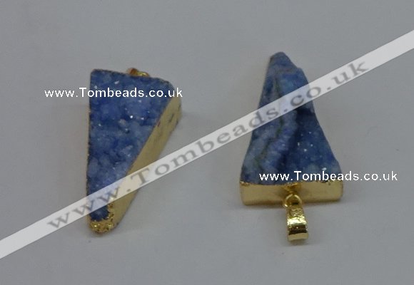 NGP8598 13*40mm - 20*35mm triangle druzy agate pendants wholesale