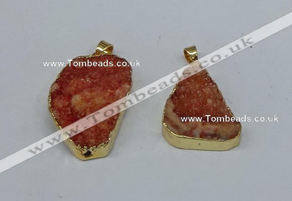 NGP8616 25*30mm - 28*40mm freeform druzy agate pendants wholesale