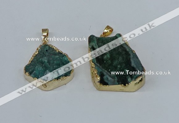 NGP8621 25*30mm - 28*40mm freeform druzy agate pendants wholesale