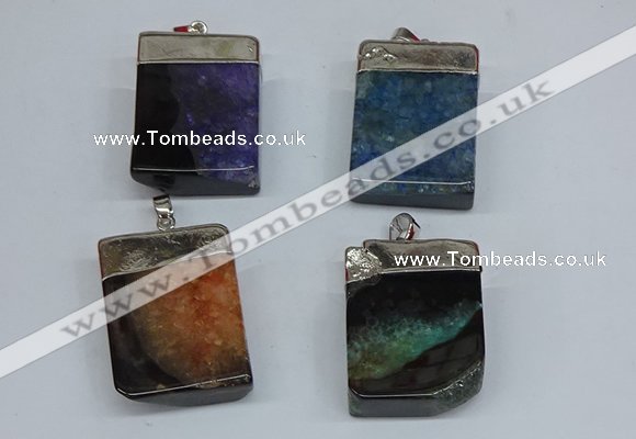 NGP8685 26*36mm rectangle druzy agate pendants wholesale