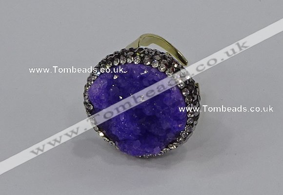 NGR1002 26mm - 28mm coin druzy quartz rings wholesale