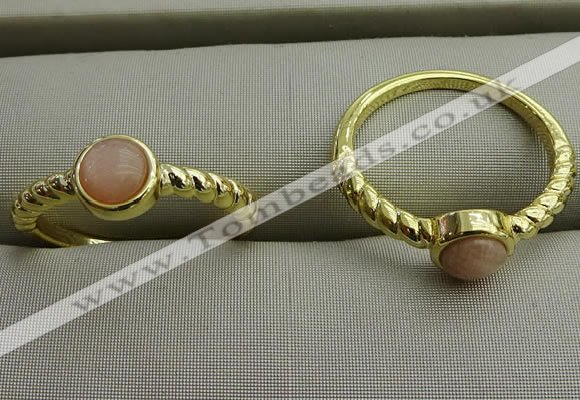 NGR1051 4mm coin moonstone gemstone rings wholesale