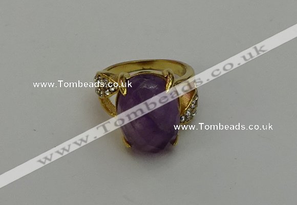 NGR2002 10*15mm faceted oval amethyst gemstone rings wholesale