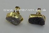 NGR2125 20*25mm - 25*30mm freeform plated druzy agate rings